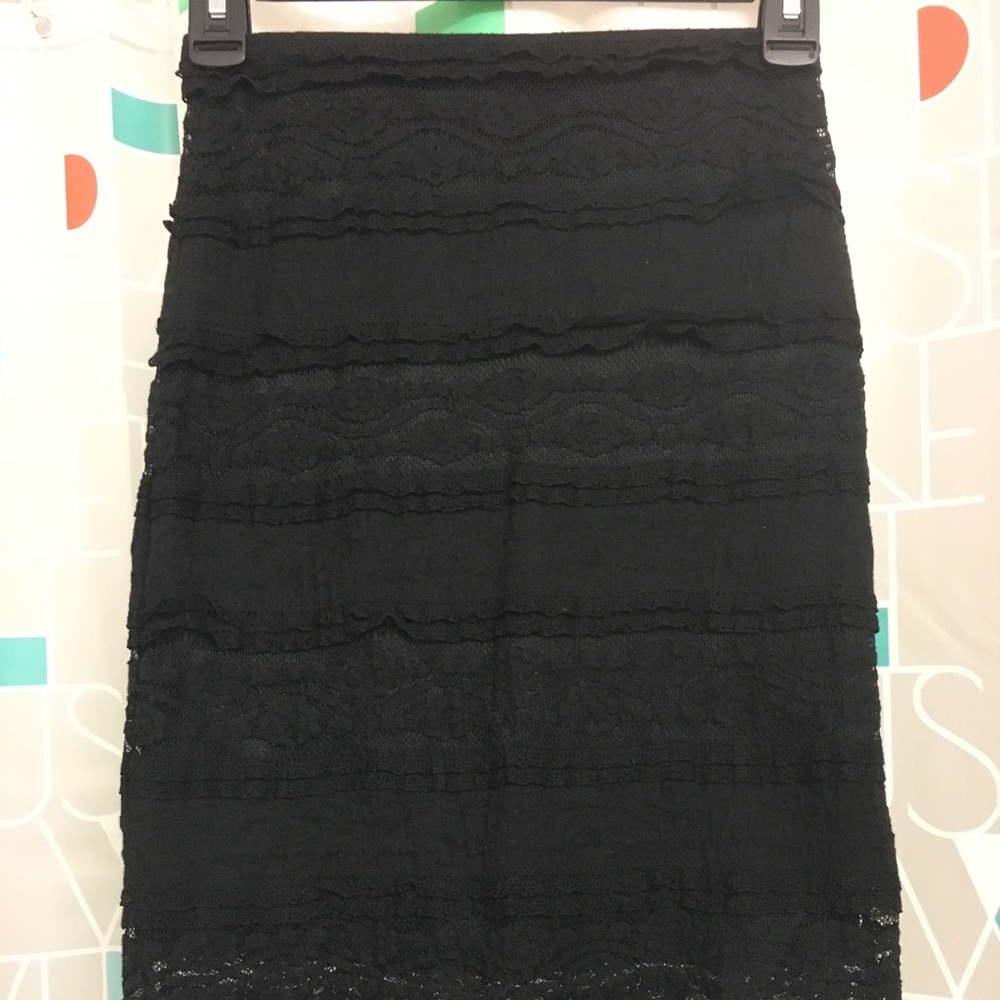 Black Lace Pencil Skirt